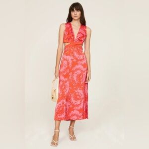 RTR- Thakoon Collective - cutout midi dress pink red-orange size 2